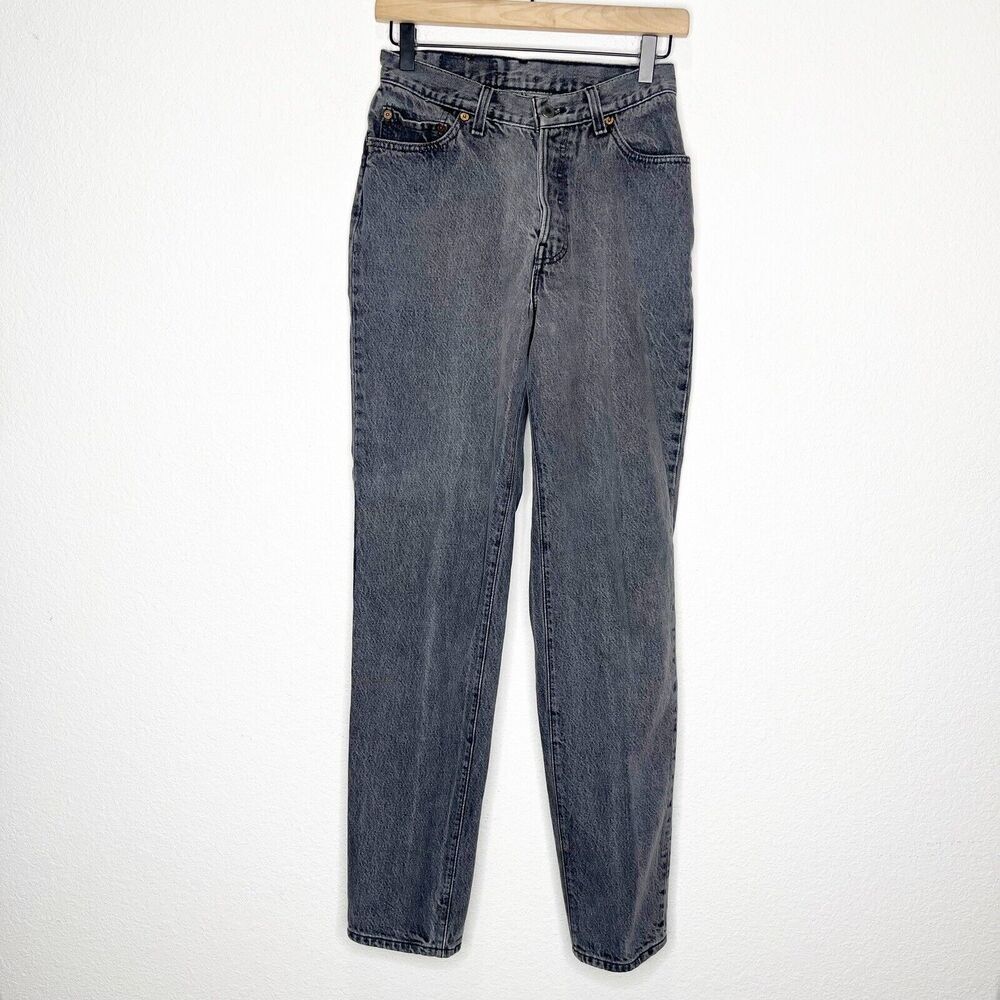 Vintage 80s Levi's 501 Slim Tapered Button Fly Rigid Denim Jeans Mom